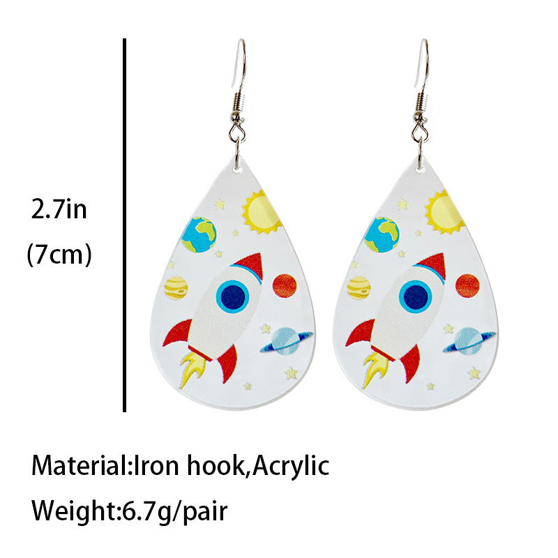 Wholesale 2 pairs/pack Acrylic earrings microscope teardrop-shaped earrings