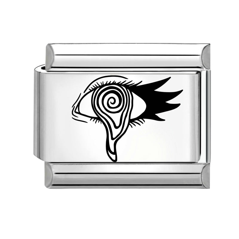 Wholesale 9mm Italian Charm Starter Bracelets DIY Black and white  Creative Stainless Steel Composable Bracelet