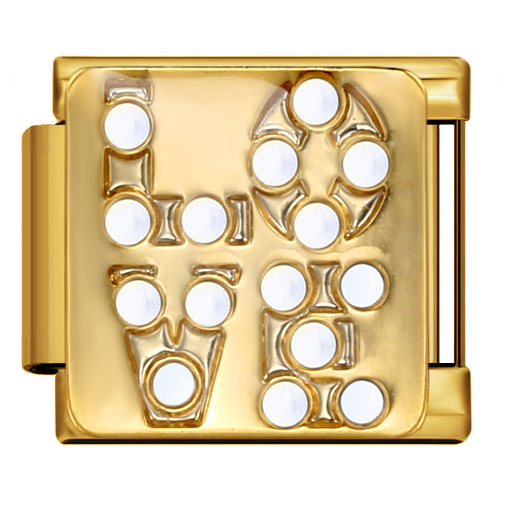 Wholesale 9mm Italian Charm Starter Bracelets DIY square Single Section Creative Stainless Steel Composable Bracelet