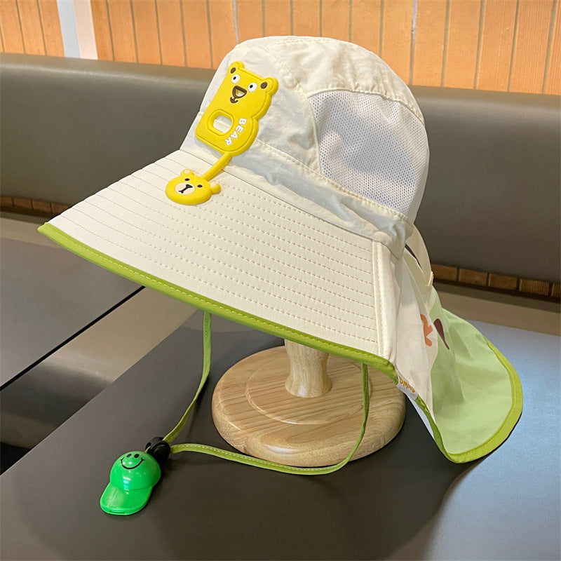 Wholesale Big Brim Children's Sunscreen Hat Summer Baby Hat  Bucket Hat