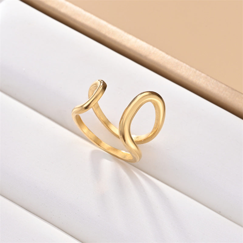 Wholesale Stainless steel oil drop simple cool style open ring