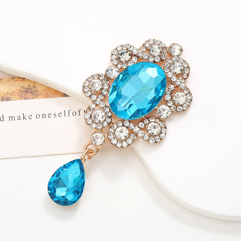 Wholesale  Diamond Pearl Flower Sun God flower brooch gem pendant