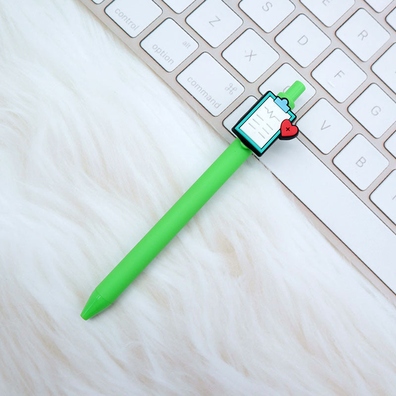 Wholesale  Cartoon PVC Creative Solid Color Doctor Medical 0.5 Pen Press Gel Pen