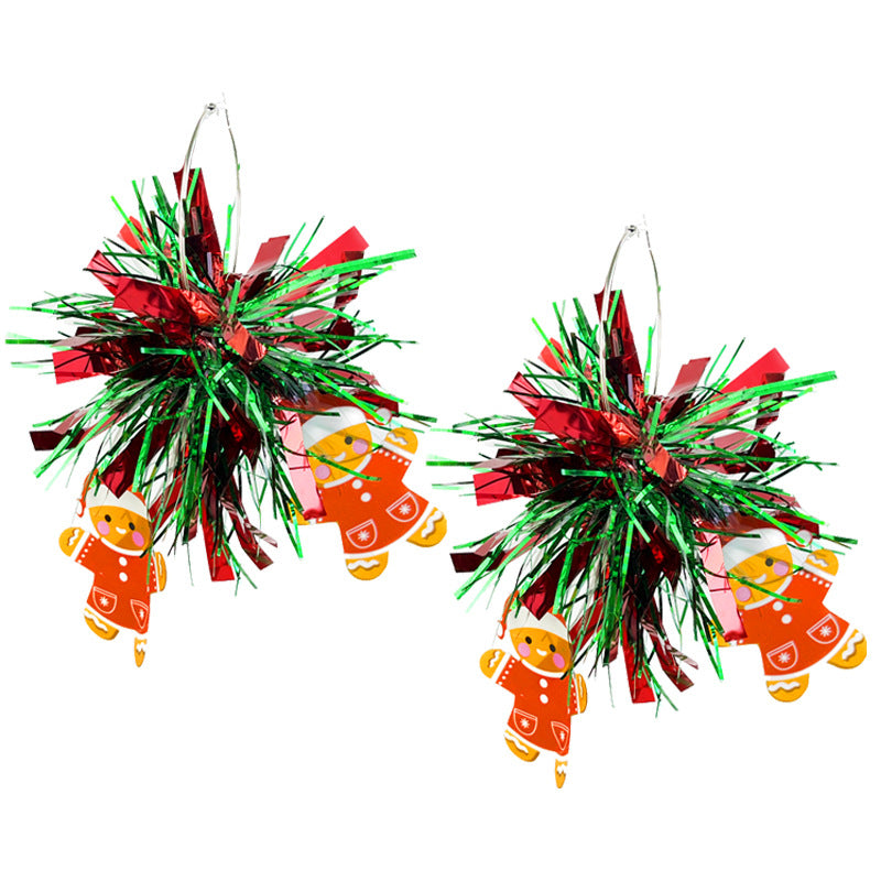 Wholesale 2 Pairs/pack Christmas Atmosphere Fireworks Gingerbread Man Christmas Stocking Earrings ACC-ES-HY180