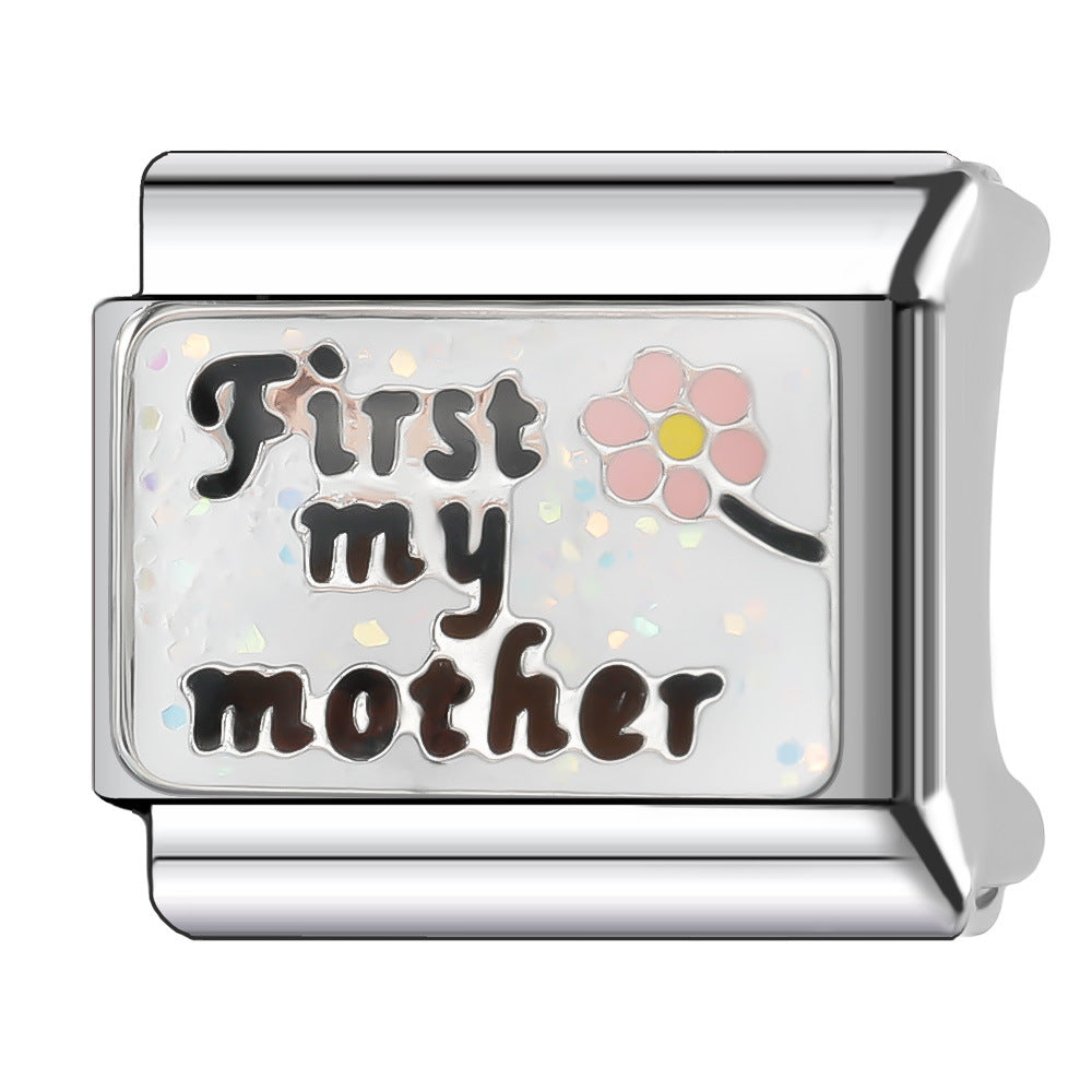 Wholesale Italian Charm Bracelet 9mm DIY English Series Creative Stainless Steel Composable Bracelet