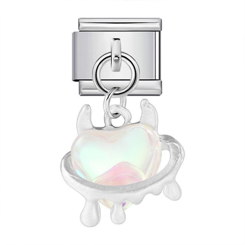 Wholesale 5pcs  Italian Charm Bracelet 9mm DIY  cute hookCreative Stainless Steel Composable Bracelet