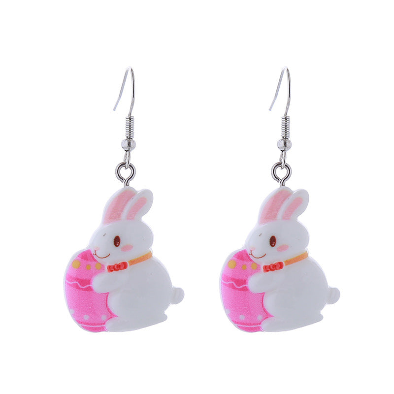 Wholesale Easter Cartoon Bunny Carrot Egg Chick Plastic Earrings