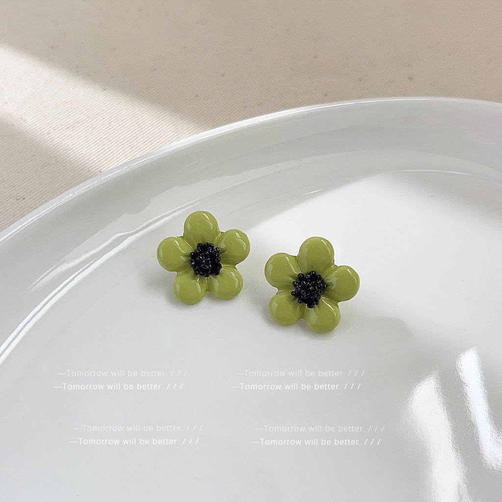 Wholesale Green Flower Earrings Tea Earrings ACC-ES-Eryu001