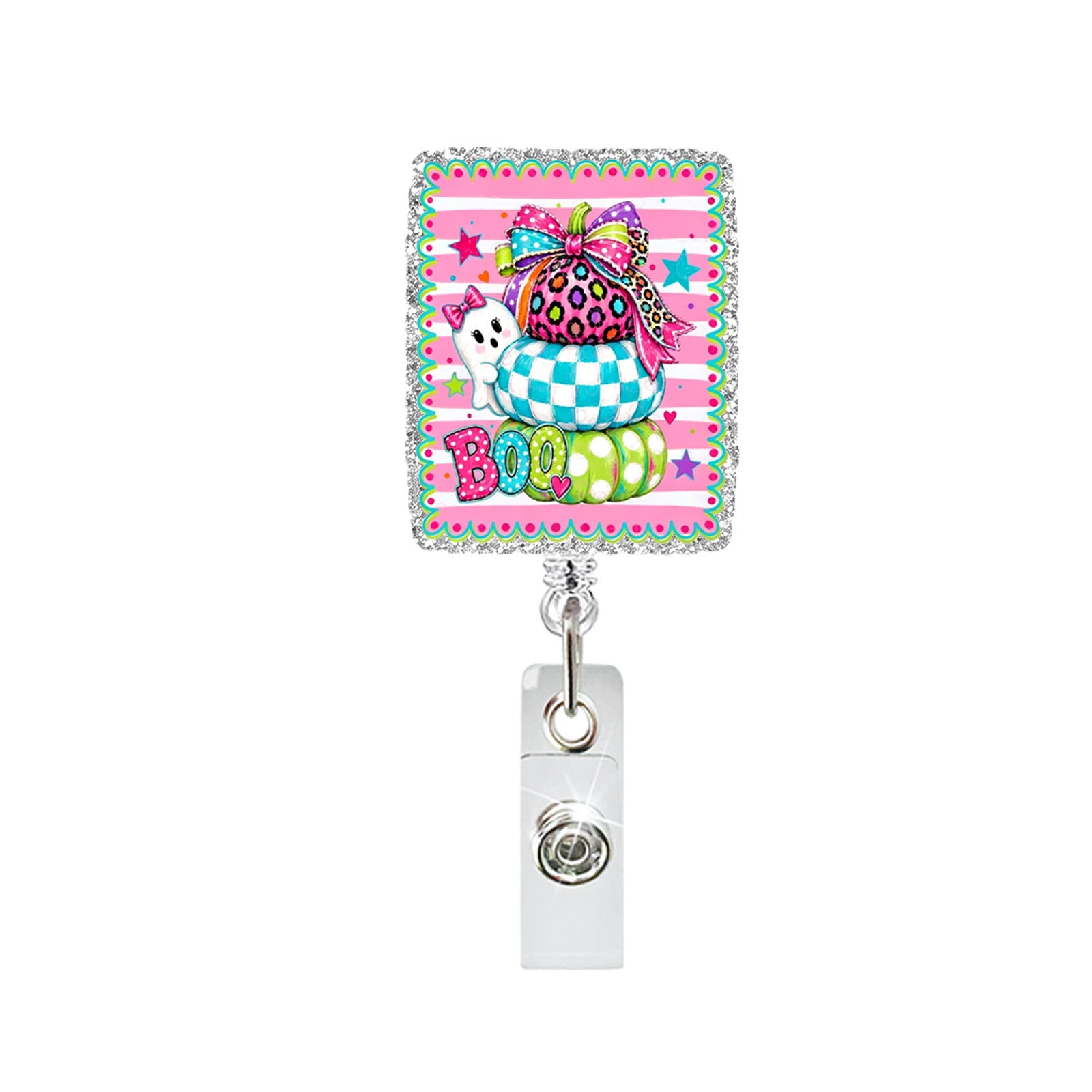 Wholesale  Ghost Candy Color ABS Retractable Badge Reel with Rotating Buckle for ID Holder Everyday Use