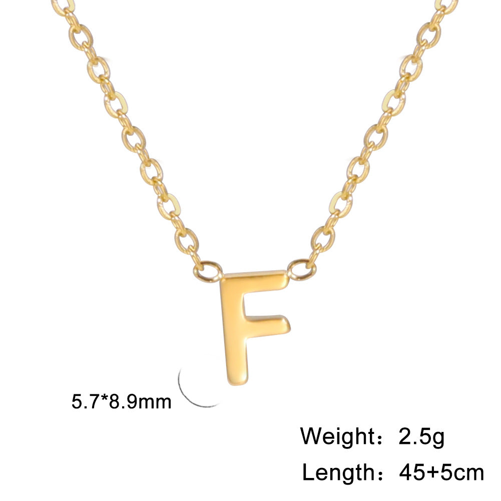 Wholesale Letter Gold 18k Real Gold Electroplated Stainless Steel Necklace