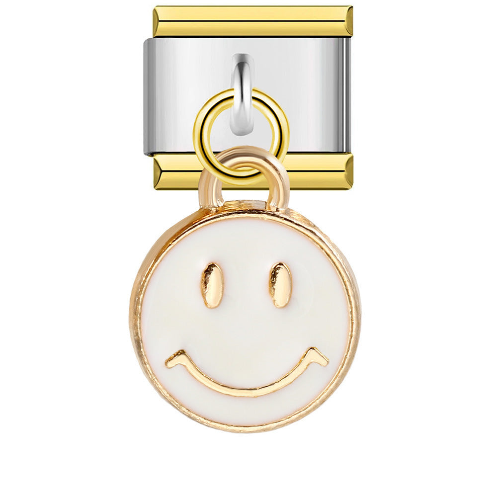 Pulsera de encanto italiano de 5 piezas al por mayor 9 mm Diy empalmante lindo creativo colgante de acero inoxidable componible brazalete