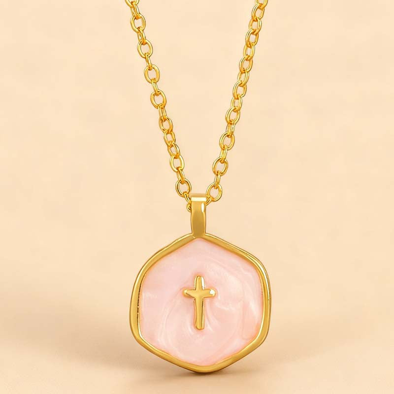 Wholesale Northern Lights Alloy Necklace for Women,  Unique Design,  New Colorful Enamel Oil-Drip Cross Necklace,  Sweater Chain