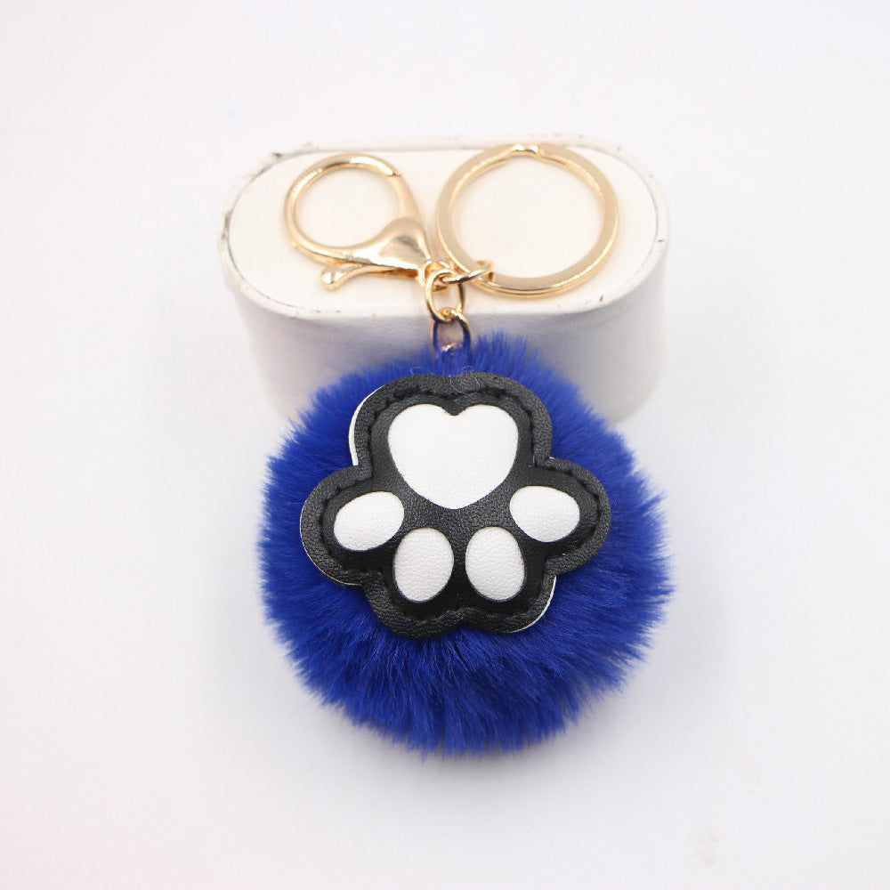 Wholesale Cute Cat Paw Pom Pom Keychains ACC-KC-Zuge006