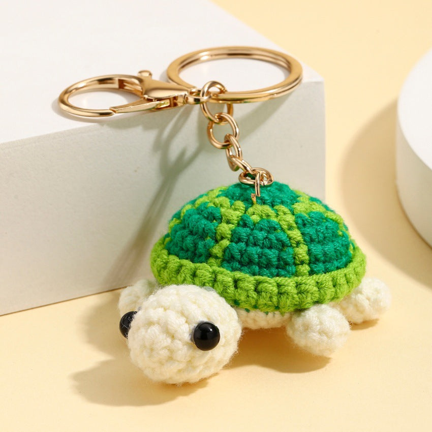 Wholesale Crochet Cute Pink Turtle Keychain Decorative Car Key Accessory Birthday Gift