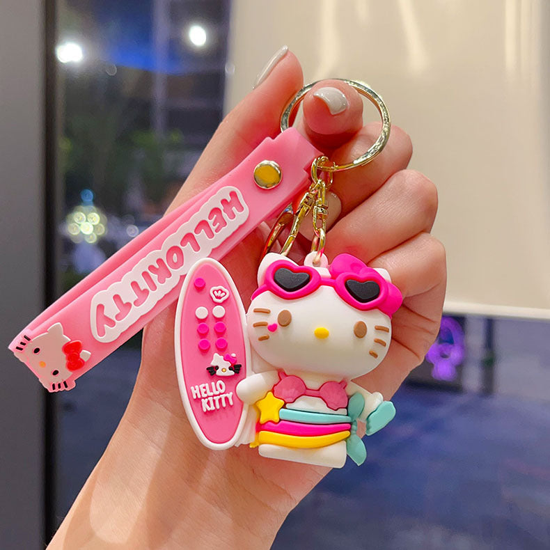 Wholesale Cartoon Cat Keychain Decorative Bag Charm Car Key Accessory Gift for Couples
