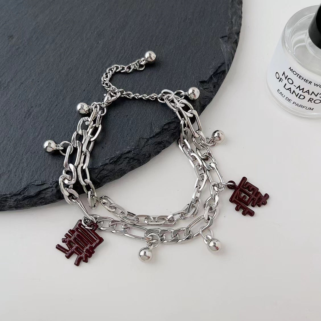 Wholesale Dark Double Layer Distressed Bracelet Layered Bracelet Set ACC-BT-Tongs002