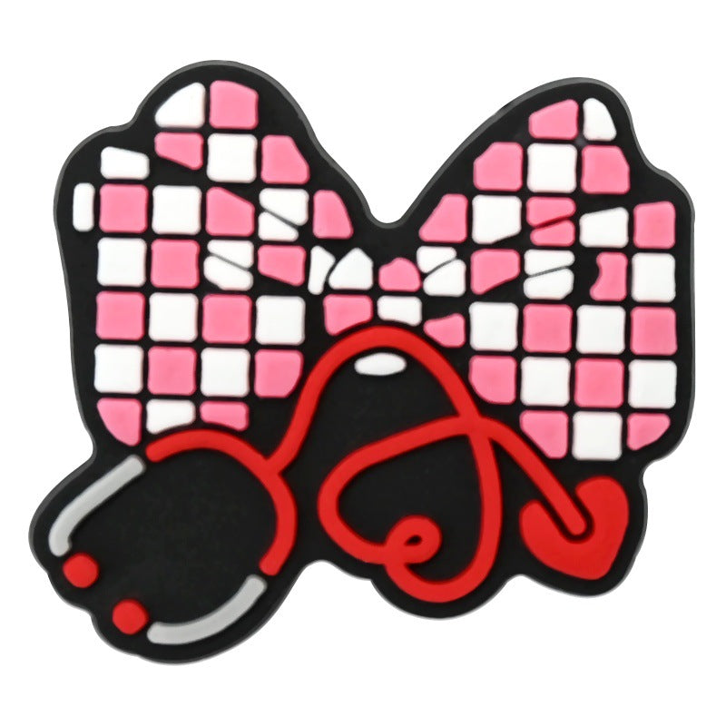 Wholesale  Random 100PCS cARtoon bows PVC Soft Rubber Shoe Buckle Decoration