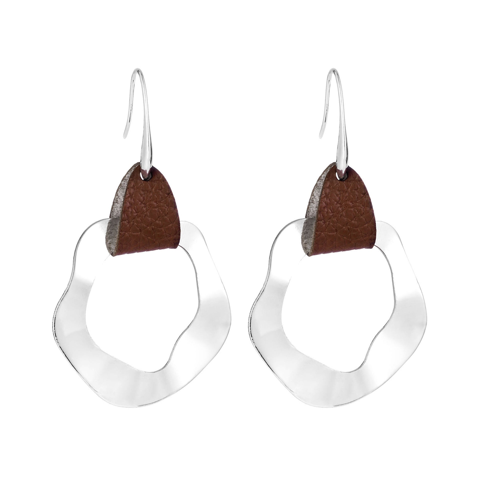 Wholesale  artificial leather irregular female alloy earrings