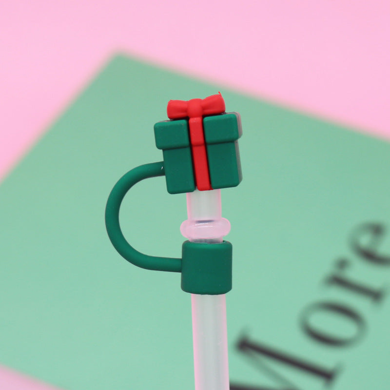 Wholesale Trendy Christmas Silicone Straw Caps Cartoon Party Straw Toppers For 8Mm 10Mm Straws Resale