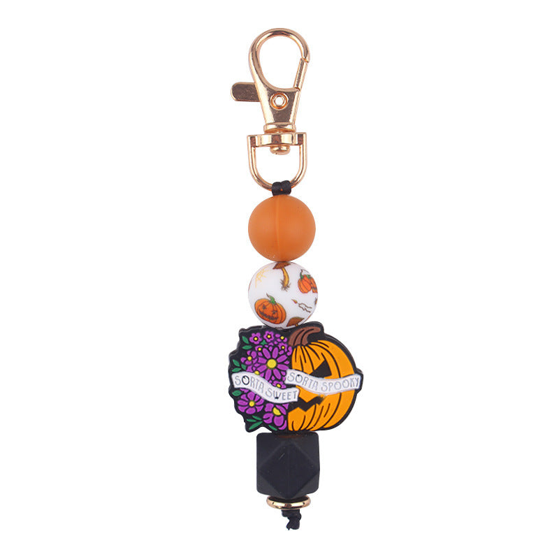 Wholesale Cartoon Halloween Silicone Beaded Keychain ACC-KC-GuangTian086