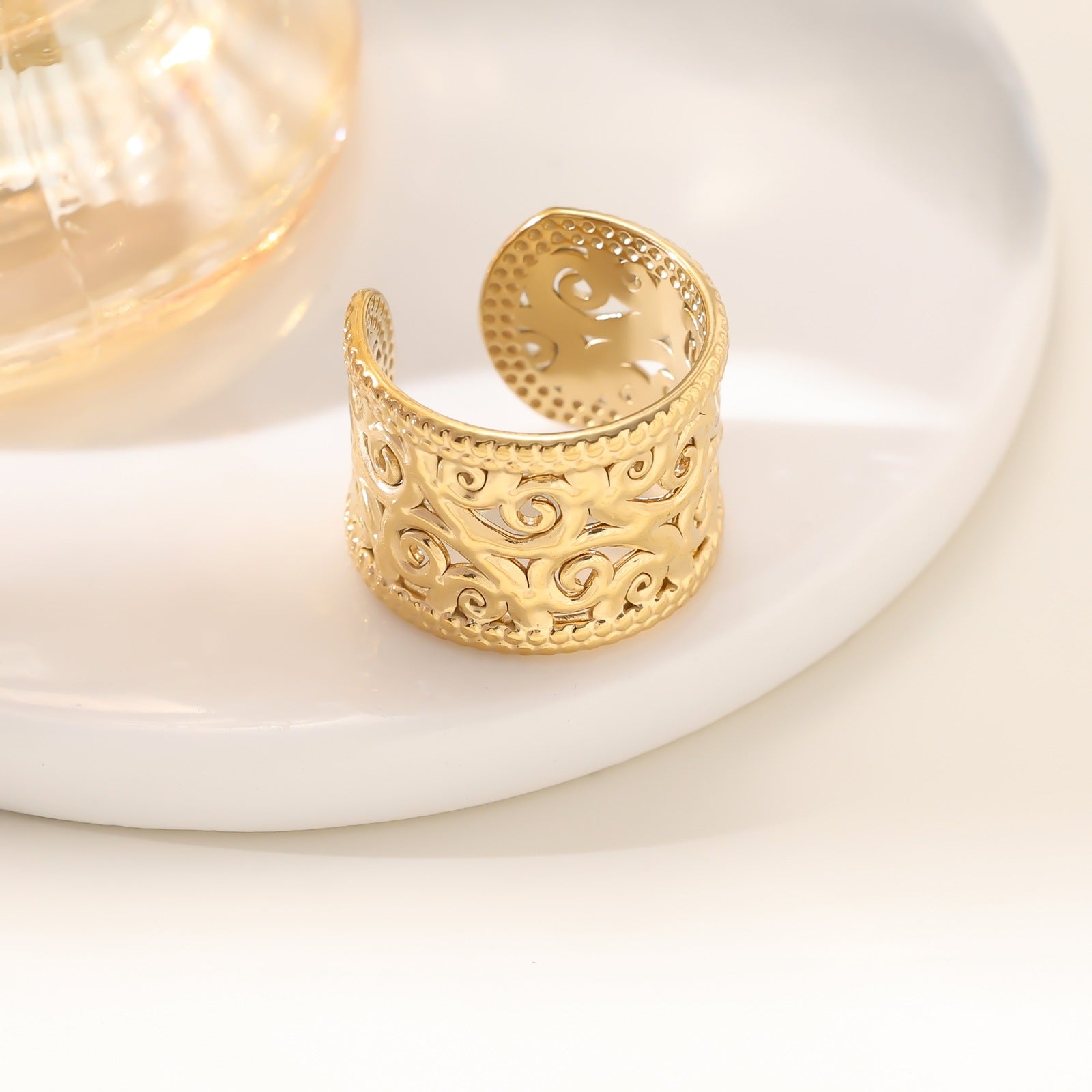 Wholesale Stainless steel open-face ring