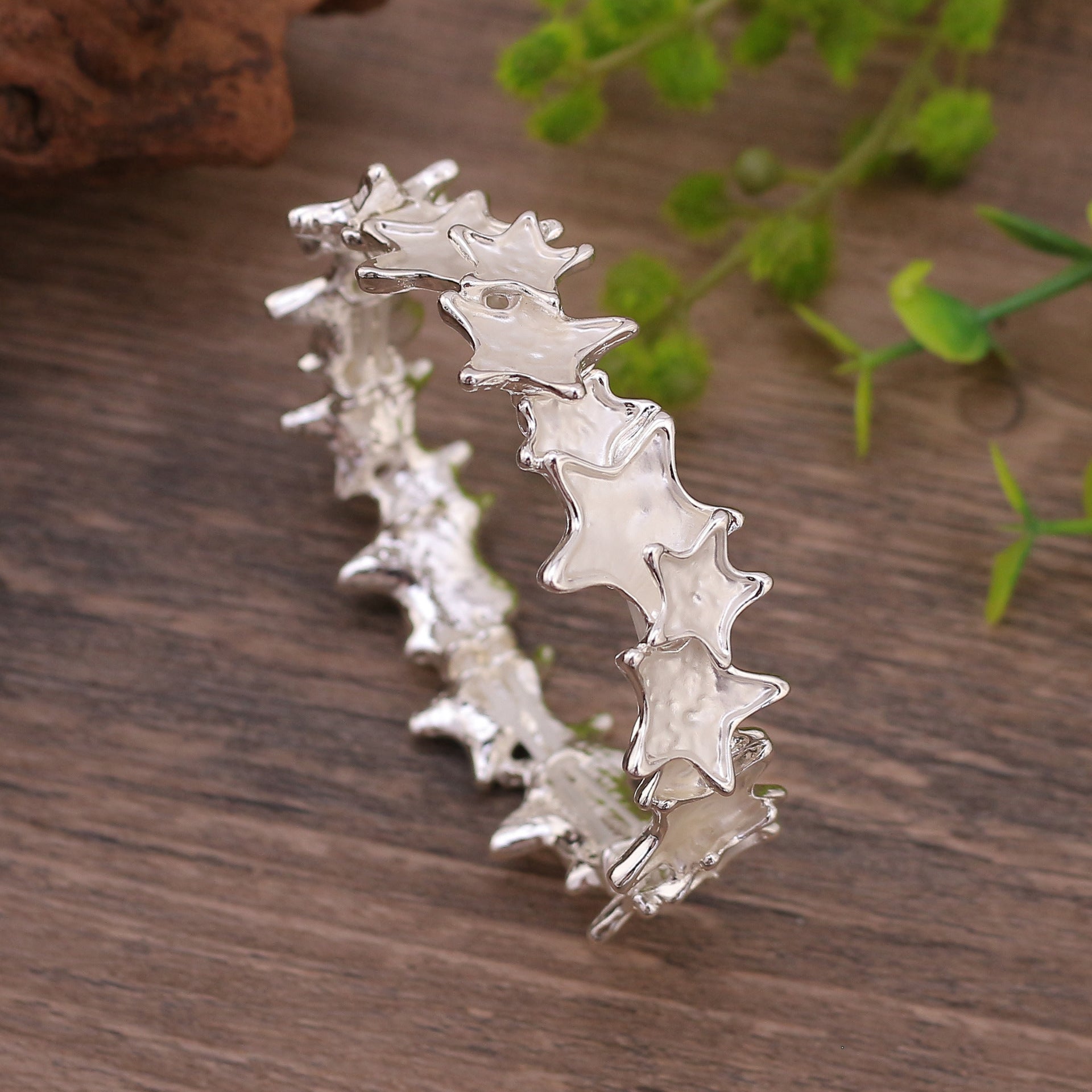 Wholesale Colorful Star Pattern Handmade Oil Painted Bracelet