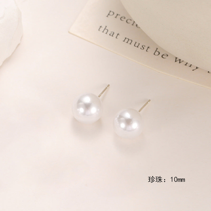 Wholesale pearl retro round shiny ear hooks earrings