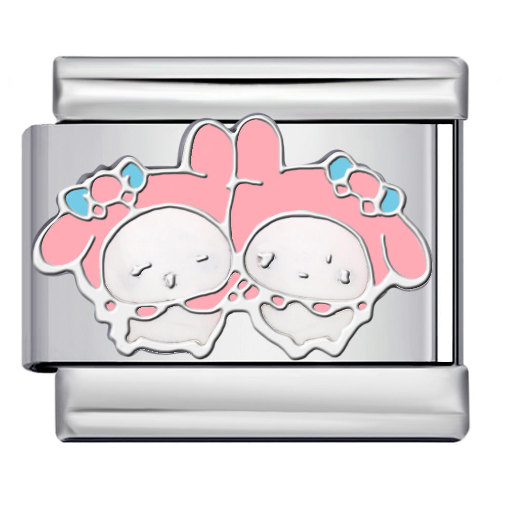 Wholesale Italian Charm Bracelet 9mm DIY Splicing Cute Cartoon Stainless Steel Composable Bracelet