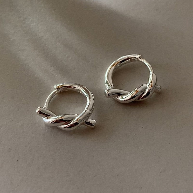 Wholesale Metal Electroplated Minimalist Knot Earrings Boutique Resale Jewelry Accessory