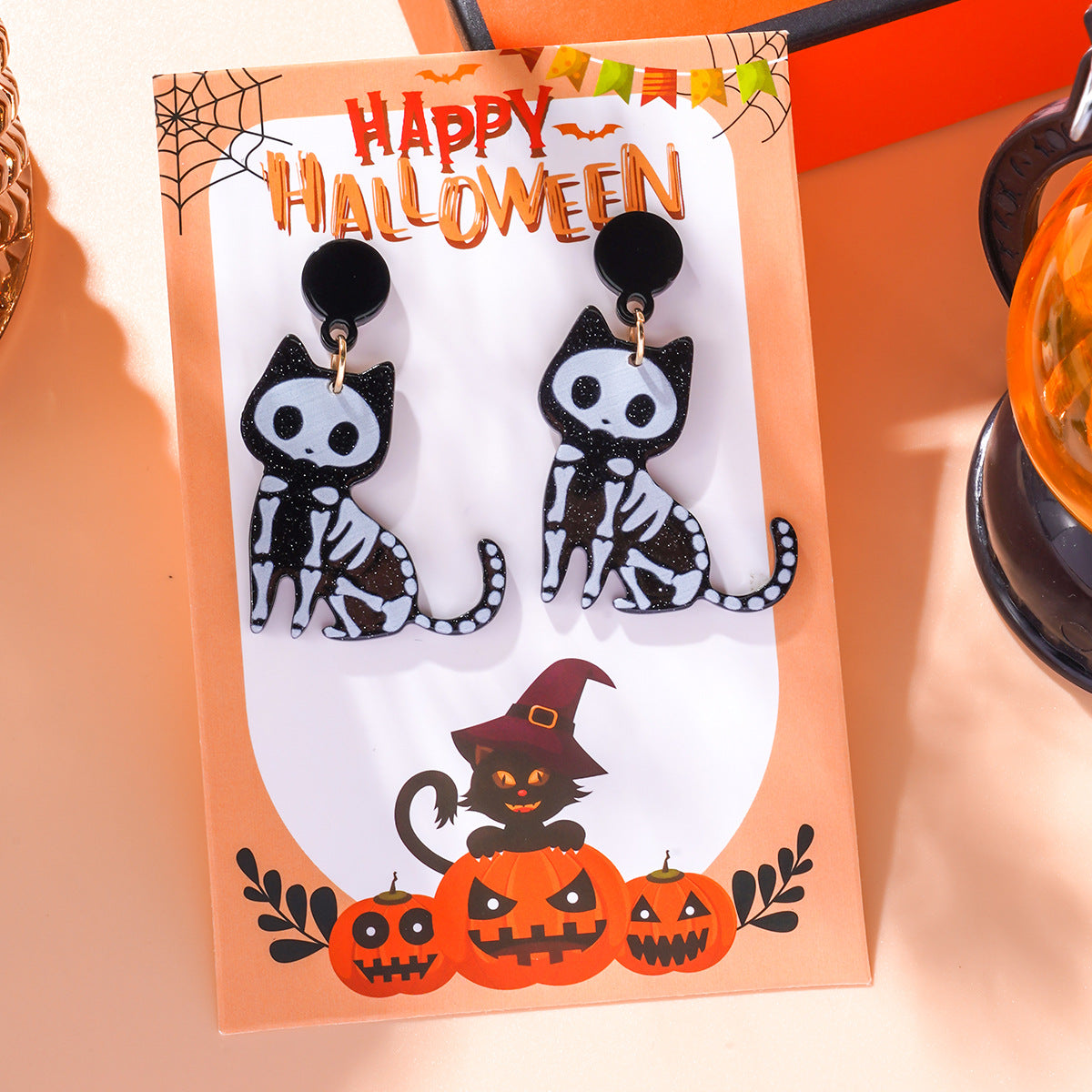 Wholesale Gothic Halloween Cross Pendant  Acrylic Earrings ACC-ES-Ditong005