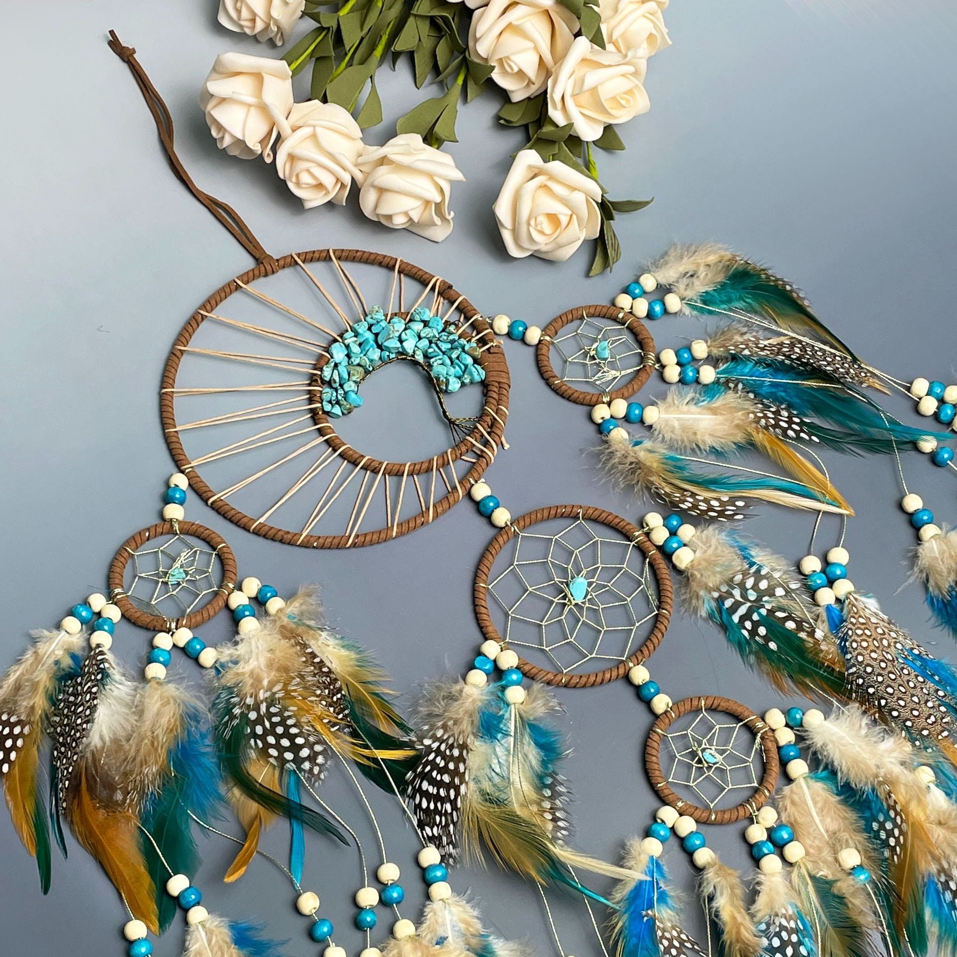 Wholesale Feather Turquoise Dreamcatcher