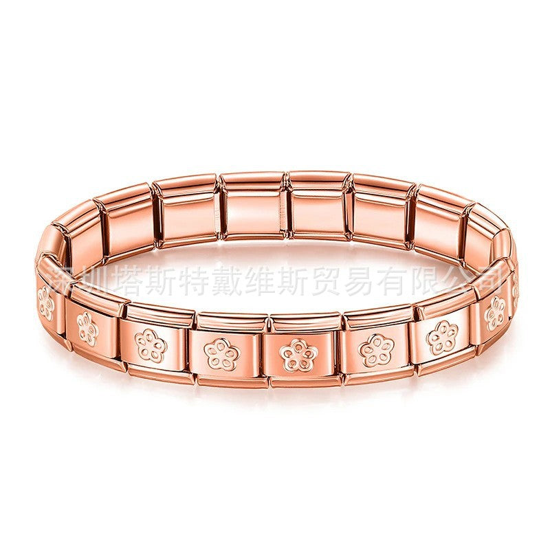 Wholesale  Italian Charm Bracelet 9mm DIY  single-section  Creative Stainless Steel Composable Bracelet