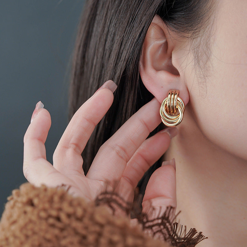 Wholesale Geometric Twist Alloy Earrings ACC-ES-XiaoCheng003