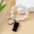 Wholesale  Heart Cute Flocking Cat Pearl Love Keychain