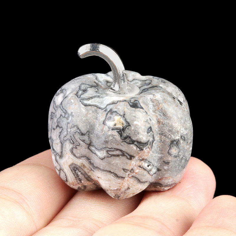 Wholesale 30mm Pumpkin Natural Crystal Stone Halloween Pendant ACC-PT-KeSuo005