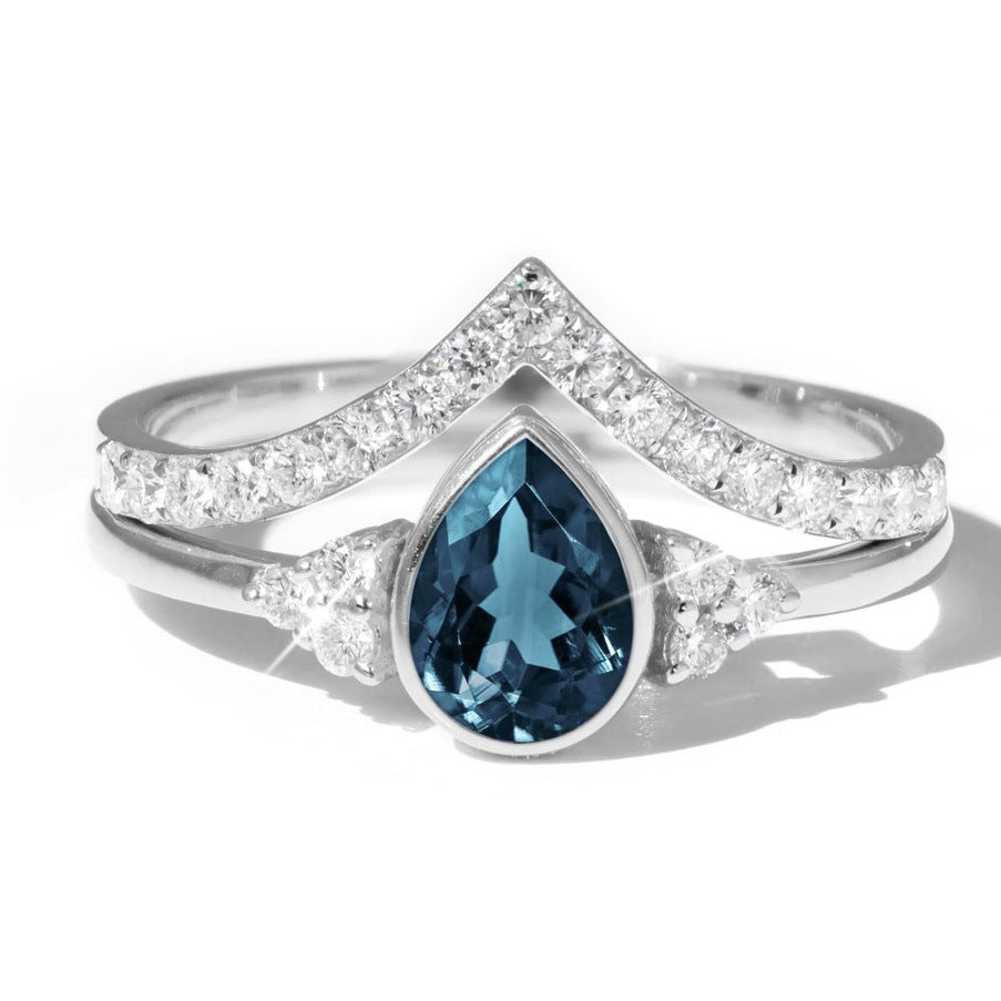 Wholesale Water Drop Gemstone Alloy Women's Rings ACC-RS-SanJie003