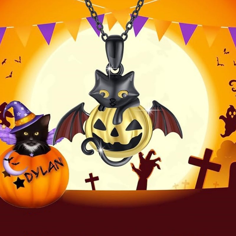 Wholesale  Halloween Pendant Bat Pumpkin Chain Necklace
