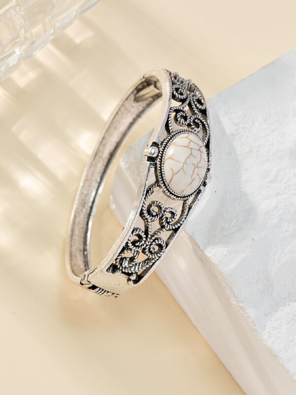 Wholesale Flower Pattern Bracelet Turquoise Ethnic Jewelry ACC-BT-Gaoz001