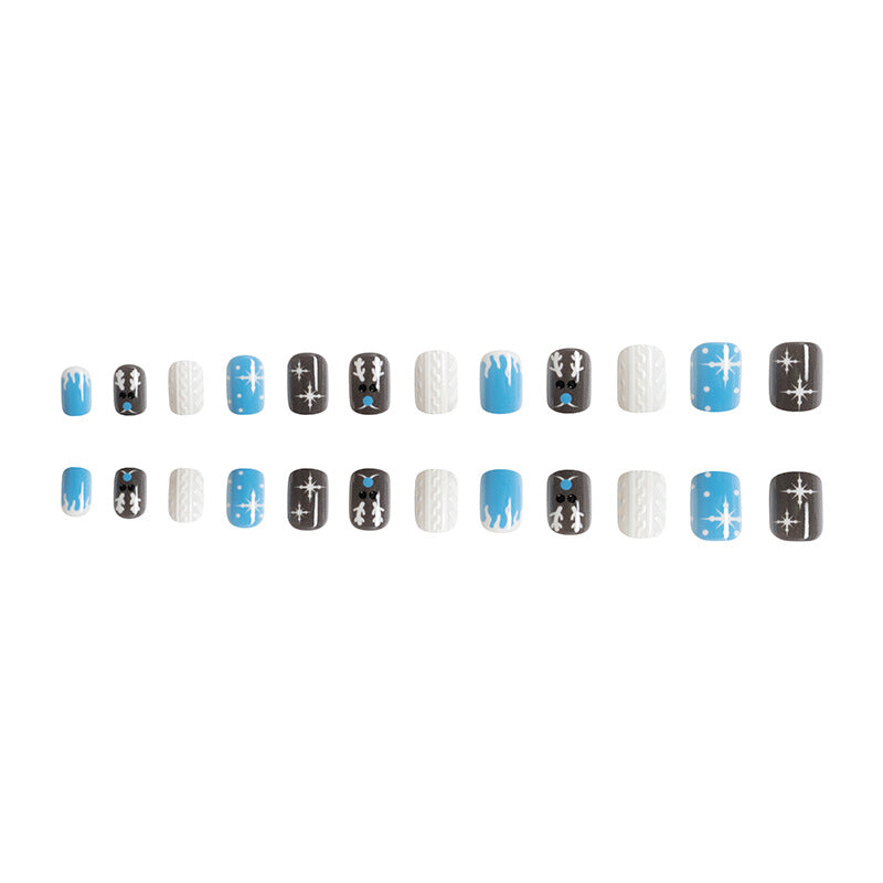 Wholesale 24 Pieces/box Christmas Snowflake Elk Press-on Nails Kits Nail Stickers ACC-NS-GuaiXL085