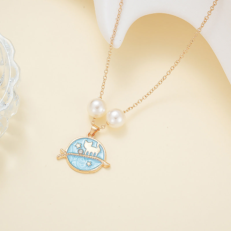 Wholesale Sun Moon Star Pendant Ocean Beach Pearl Necklace
