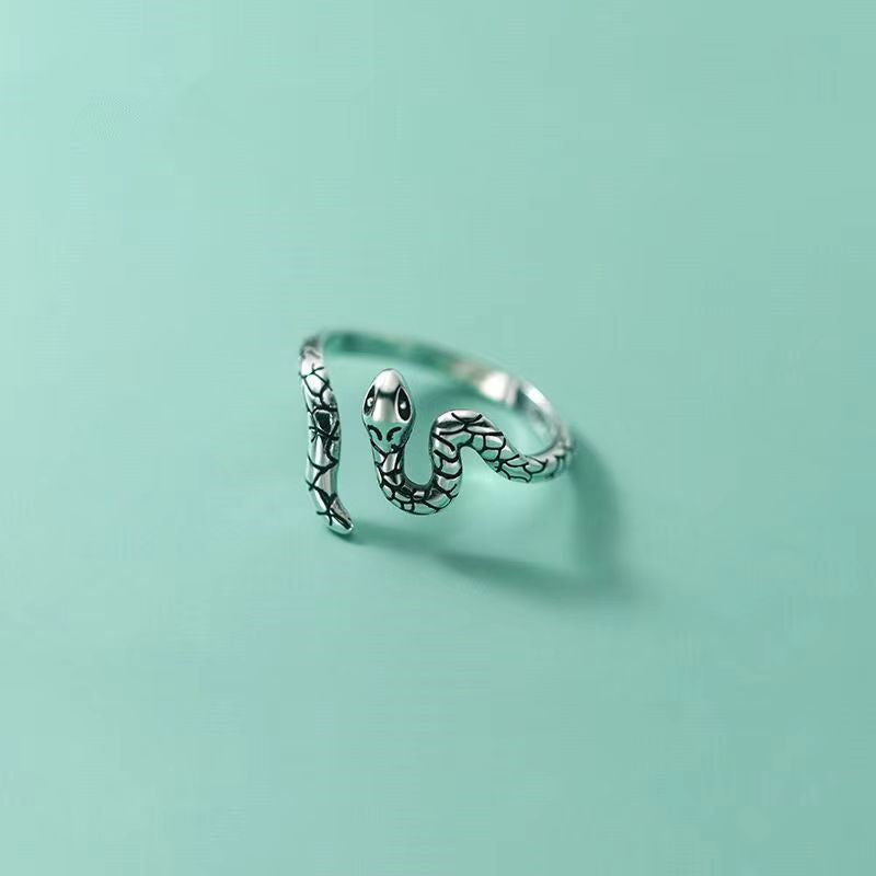 Wholesale S925 Sterling Silver Open Ring Elegant Snake Retro Ring