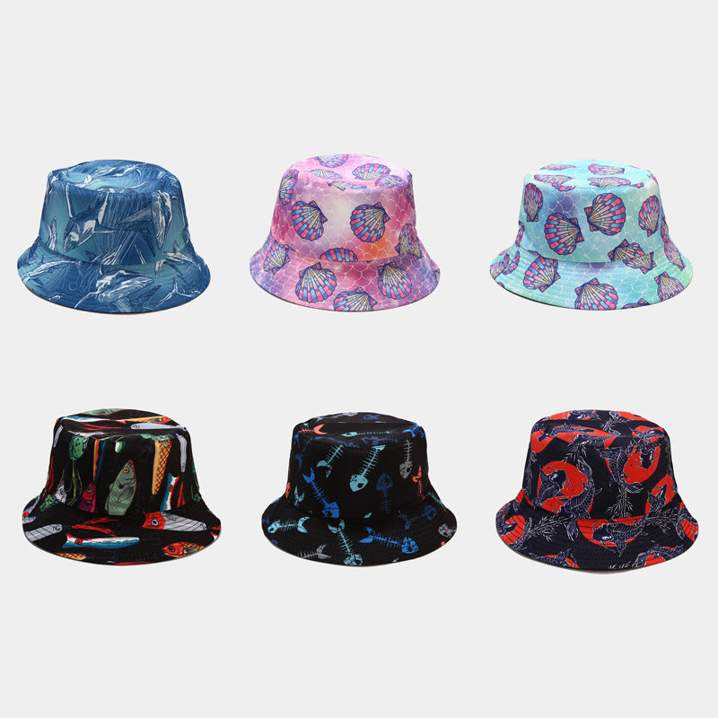 Wholesale Ocean Animal Pattern Double Sided Bucket Hat ACC-HT-LvYi008