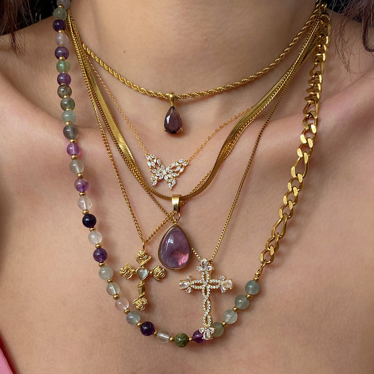 Großhandel Retro Light Luxus Edelstahlketten