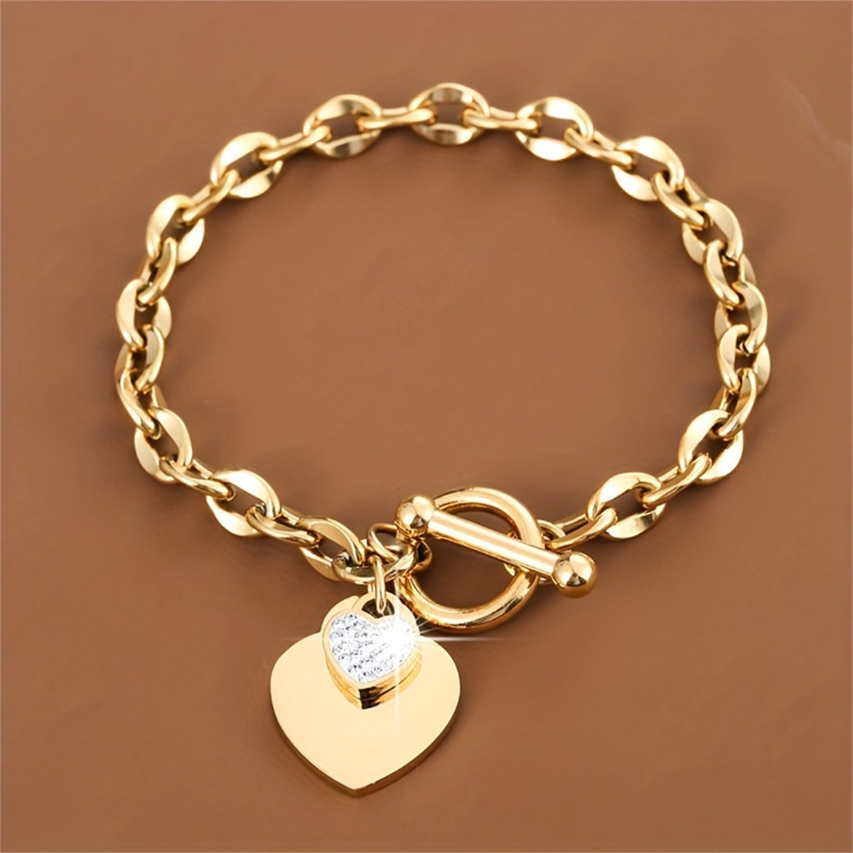 Wholesale Titanium Steel Buckle Heart  Bracelet