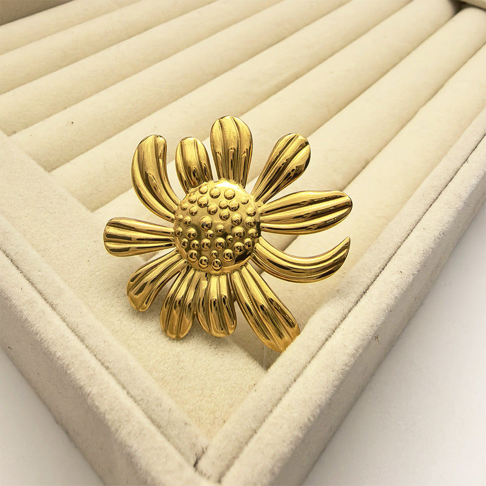 Wholesale Stainless steel  Large Flower and Leaf Rings