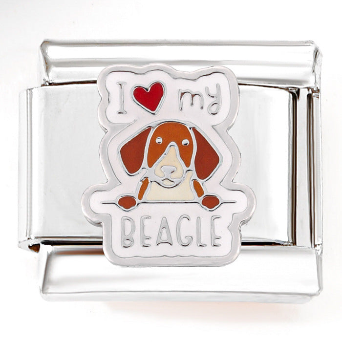 Bracelet de charme italien en gros 9 mm DIY SPLICAGE MIGN DOG BRACILAGE D'ACIER SECTIONNEL