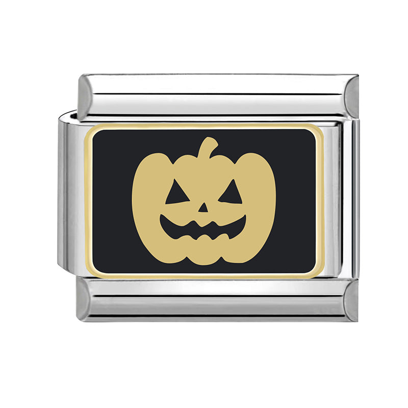 Wholesale Italian Charm Bracelet 9mm DIY Splicing Black Halloween Series Stainless Steel Composable Bracelet