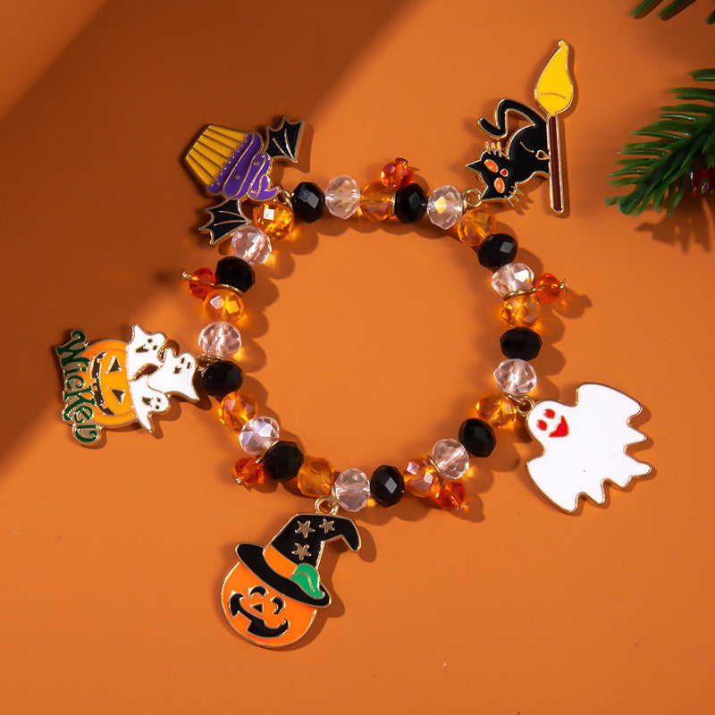 Wholesale  Funny Ghost Pumpkin Bracelet Alloy Electroplating Party Jewelry
