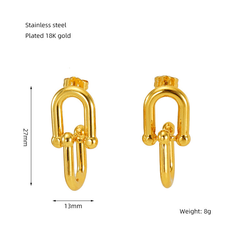 Wholesale  stainless steel plated 18k gold earrings