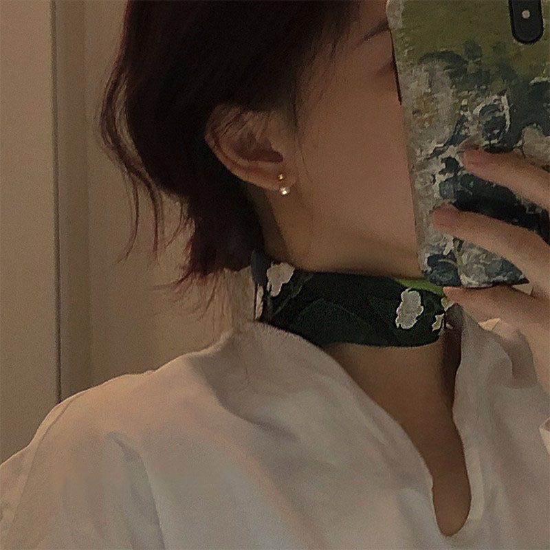 Wholesale Korean Style Back Hanging Pearl Earrings Platinum Plated - Fashion Accessory for Boutique Resale and Party